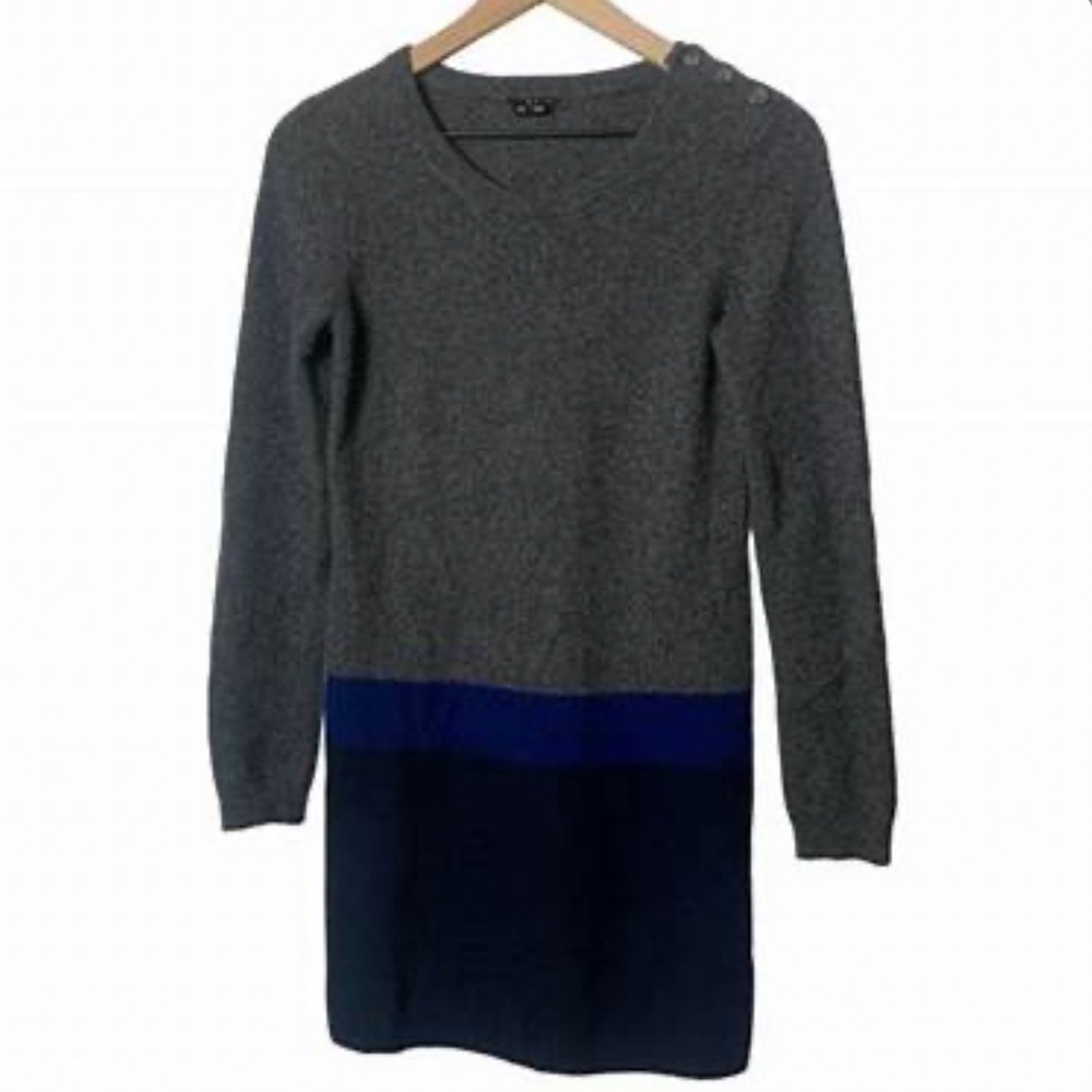 Theory Colorblock Cashmere Sweater Dress
